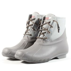 womens sperry duck boots grey